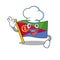 Happy Chef flag eritrea cartoon character with white hat