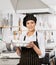 Happy Chef Holding Container Full Of Eggs In