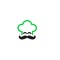 Happy chef using hat logo icon template Vector illustration design