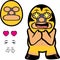 Happy chibi mexican wrestler cartoon expressions pack