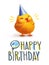 Happy chick celebrates birthday.