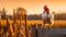 Happy Chicken On Fence Post In Corn Field