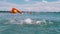 Happy Child Swimming, Splashing, Diving Underwater on the Beach in Sunlight