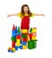 Happy child in a toy castle