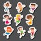 Happy children in different positions big vector jumping cheerful child group and funny cartoon kids joyful team