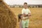 Happy children play in the field on a sunny day. Family weekend lifestyle