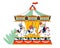 Happy Children Riding Merry-go-round Carousel in Amusement Entertainment Park. Weekend Recreation for Kids