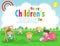 Happy Children`s day poster with happy kids greeting card background vector illustration International Children`s Day design.