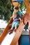 Happy children on slide