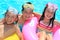 Happy children in swimming pool