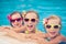 Happy children in the swimming pool