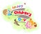 Happy Childrens Day. Boy and girl. Lettering text for greeting card