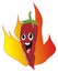 Happy chili pepper on fire