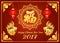 Happy Chinese new year 2017 card is lanterns