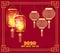 Happy Chinese New Year 2020 Background with Lanterns and Light Effect