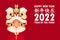 Happy Chinese new year 2022 the year of the tiger, cute Little tiger performs Lion Dance year of the tiger zodiac poster, banner