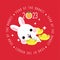 Happy Chinese new year 2023, the year of the rabbit zodiac. Little bunny greeting card, poster, banner, brochure, calendar.