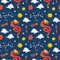 Happy Chinese New Year 2024 Seamless Pattern Design. Translation : Year of the Dragon. with Lantern, Dragons and China Elements