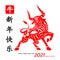 Happy Chinese new year background 2021. Year of the ox, an annual animal zodiac. Asian style in meaning of luck. Chinese translat