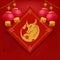 Happy Chinese new year for the Ox 2021 with follower and firecracker. The Chinese is mean Happiness,smooth,rich and good lucky