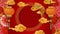 Happy Chinese new year retro gold relief flower lanttern fish cl