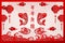 Happy Chinese new year retro red traditional frame fish lantern