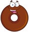 Happy Chocolate Donut Cartoon Character