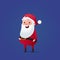 Happy a christmas character cute santa. Traditional New Year`s holiday costume and hat