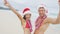 Happy Christmas holiday - couple on Hawaii beach