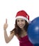 Happy christmas pilates woman thumb up
