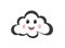 Happy clouds smile for logo design illustrator, fine weather symbol
