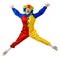 Happy clown jumping