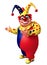 Happy clown with pointing pose