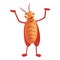 Happy cockroach icon, cartoon style
