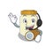 Happy coconut butter mascot design style wearing headphone