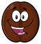 Happy Coffee Bean Cartoon Mascot Character