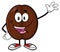 Happy Coffee Bean Cartoon Mascot Character Waving