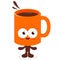 Happy coffee cup character. Vector illustration.