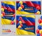 Happy Colombian Independence day posters set