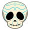 Happy colored mexican skull cartoon