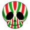 Happy colored mexican skull cartoon