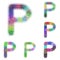 Happy colorful fractal font set - letter P