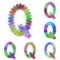 Happy colorful fractal font set - letter Q
