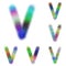 Happy colorful fractal font set - letter V