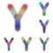 Happy colorful fractal font set - letter Y