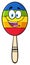 Happy Colorful Mexican Maracas Cartoon Mascot Character.