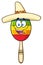 Happy Colorful Mexican Maracas Cartoon Mascot Character With Sombrero Hat