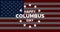 Happy Columbus Day animated banner or greeting card with appearing text and stars