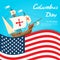 Happy Columbus Day Ship Holiday Poster United