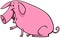 Happy comic pig character cartoon illustration